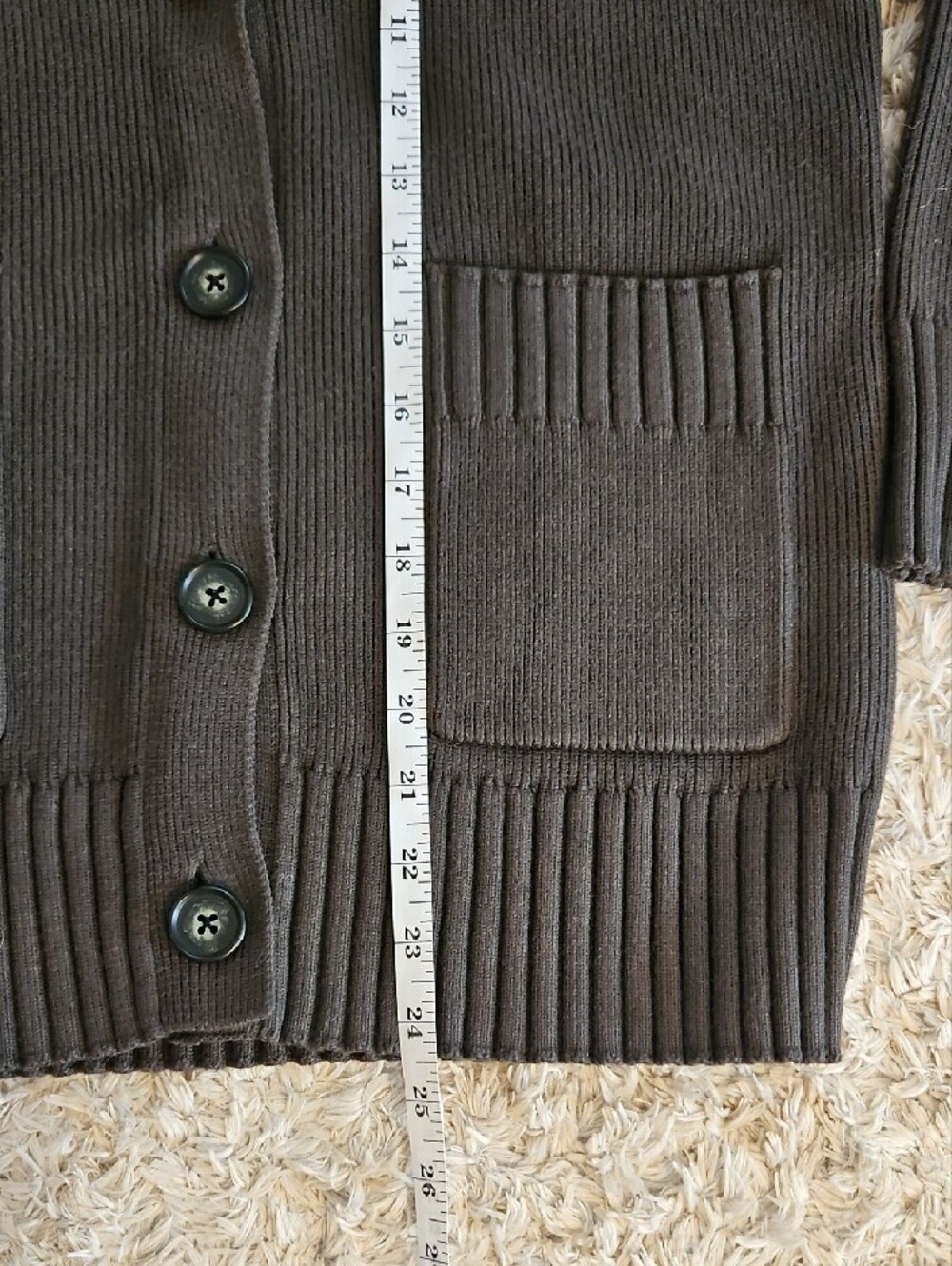Splendid Ribbed Button-Front Cardigan with Patch Pockets - Picture 2 of 5